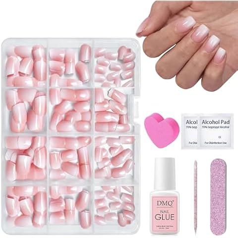 DMQ Ombre Fake Nails Kit with Glue Cover