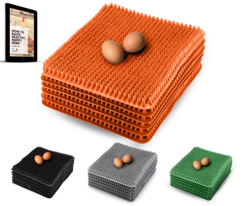 Roosty's Chicken Nesting Box Pads X6 | Easy Washable Nesting Pads Hens | Raising Poultry Ebook Included | For Chicken Coops, Nesting Pads, Chicken Bedding | Chicken Coop Accessories (Orange) #TOP5