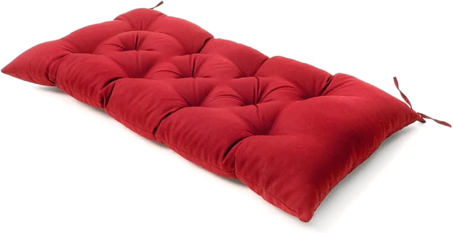 Outdoor Bench Cushion, 43x20in Waterproof Patio Bench Cushion with Ties, Soft Seat Pads for Lounger Patio Backyard Porch Garden Wicker Furniture Cover