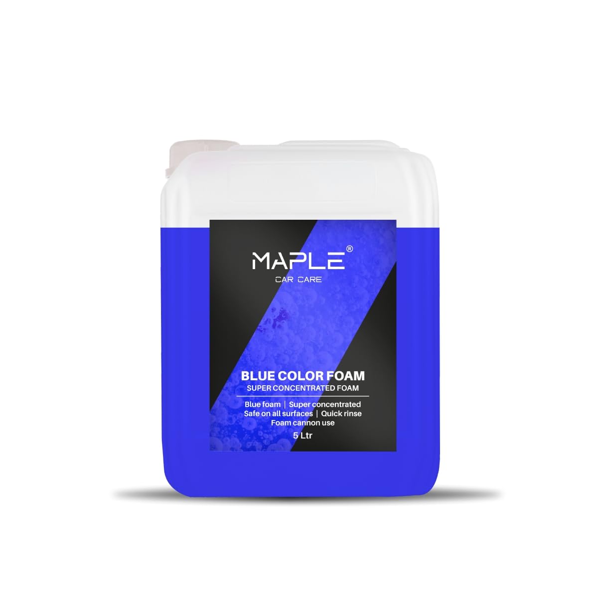 Maple Car Care Colour Foam Car Wash Shampoo 5L (Blue) | Super Concentrated Snow Foam Clean Liquid for All Car colours | High Foaming, pH Neutral & Paint Safe car wash liquid | Wax Safe Car Cleaning-image-3