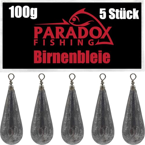 Paradox Fishing Birnenblei Set 5X 100g I Blei Angeln Grundblei Blei Angel Gewichte Angeln Angelzubehör Birnenblei Angel Bleie Set
