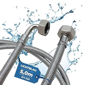 Lichtblau Edelstahlschlauch 5m 3/4 Zoll