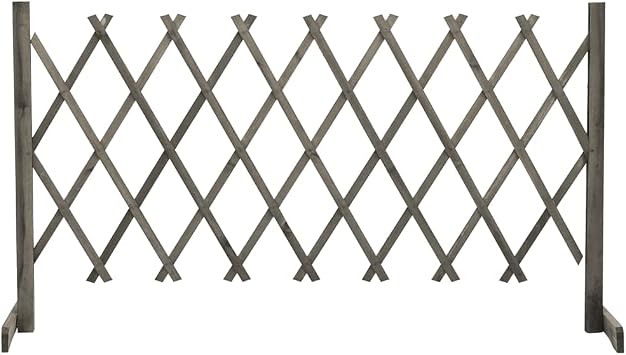 Expandable Garden Trellis Fence Panel 59.1x31.5 Inch Solid Firwood Outdoor Privacy Screen with Lattice Design for Climbing Plants and Yard Barrier