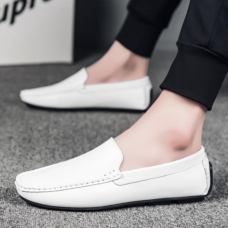 Loafers for Men Square Toe PU Leather Driving Style Loafer Comfortable Anti-Slip Lightweight Party Prom Slip-ons4