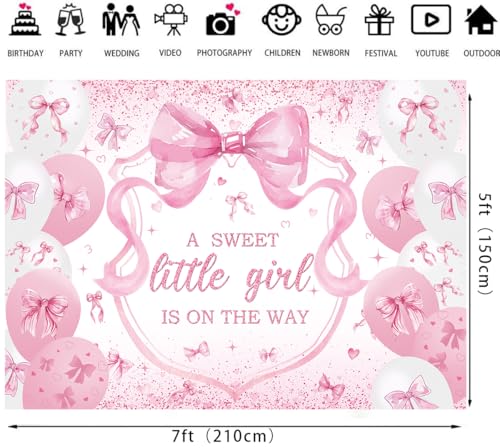 Fondo rosa para baby shower 7x5 pies miniatura 6