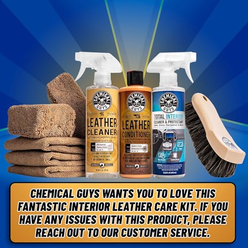 Chemical Guys Complete Leather Cleaner and Conditioner Detailing Kit with Total Interior, for Cars, Home, Office, and More (Works on Natural, Faux Leather and More) 9 Items - HOL412 - Image 3