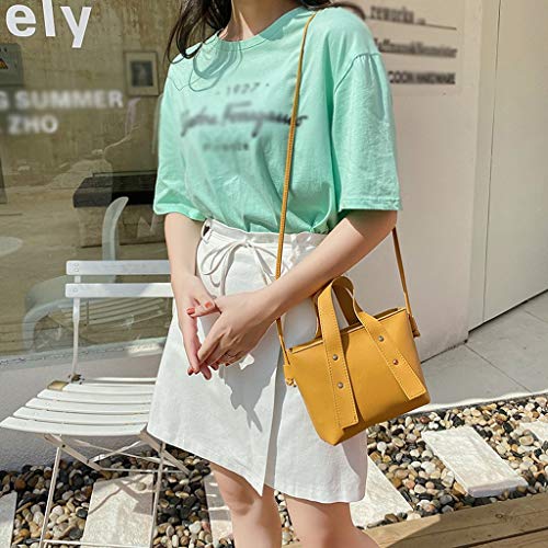 Goddessvan Women Solid Color Leisure Crossbody Bag Zipper Bag Shoulder Bag Hand Bag Yellow