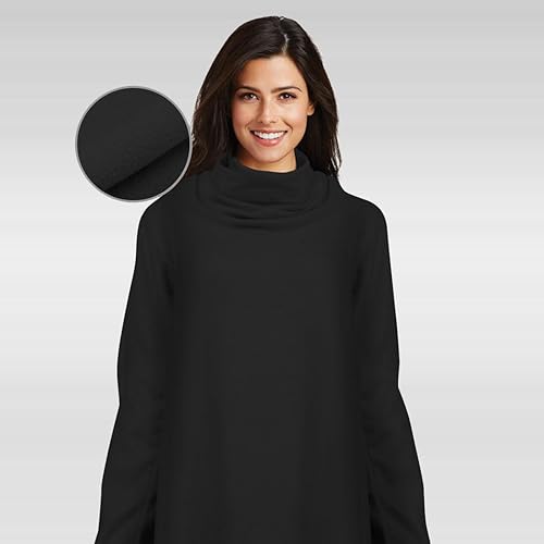 Miniatura 4 de Manta Cuddlee con mangas, color negro, cálida manta de forro polar súper suave como se ve en la televisión, suave y relajante, ya sea en el porche