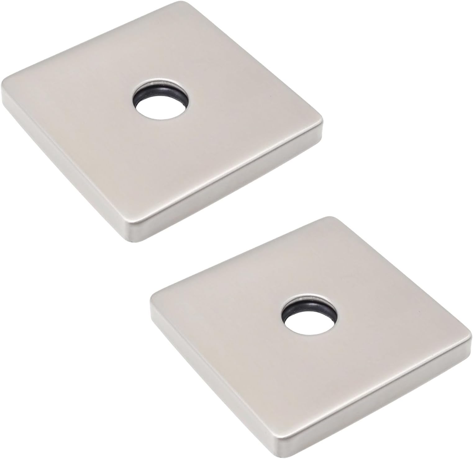 2 Pack 3.5 Inch Square Shower Flange, Modern Replacement Escutcheon Cover Brushed Nickel, 304 Stainless Steel Shower Arm Flange for Showers Head Arms/Home Improvement