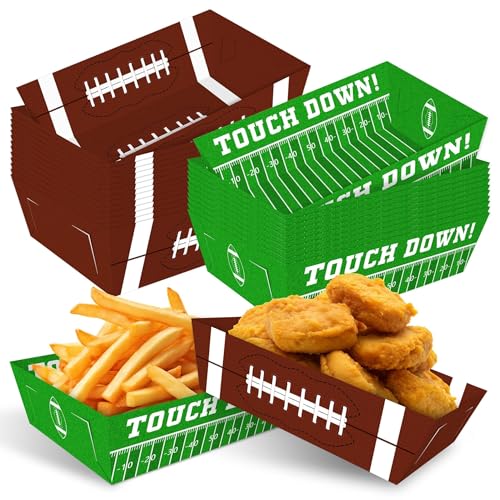 Utolily 36pcs Football Disposable Paper Food Trays Super Football Bowl