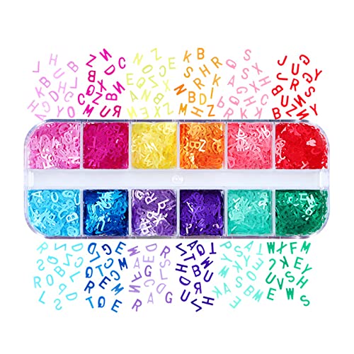 Resin Filling Accessories,English Letters Glitter Sequins Epoxy Mold Fillings for Nail Art and Resin Jewelry Making