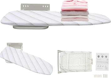 Wall Mounted Ironing Board 180 Swivel Iron Board with Heat Resistant Cover Folding Ironing Board Wall Ironing Board for Home Laundry Room, 37.4 * 7.55 in