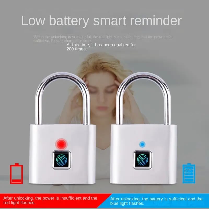 Slim slot waterdicht - vingerafdruk hangslot met USB-opladen voor sportschool en bagage Slim slot waterdicht - vingerafdruk hangslot met USB-opladen voor sportschool en bagage