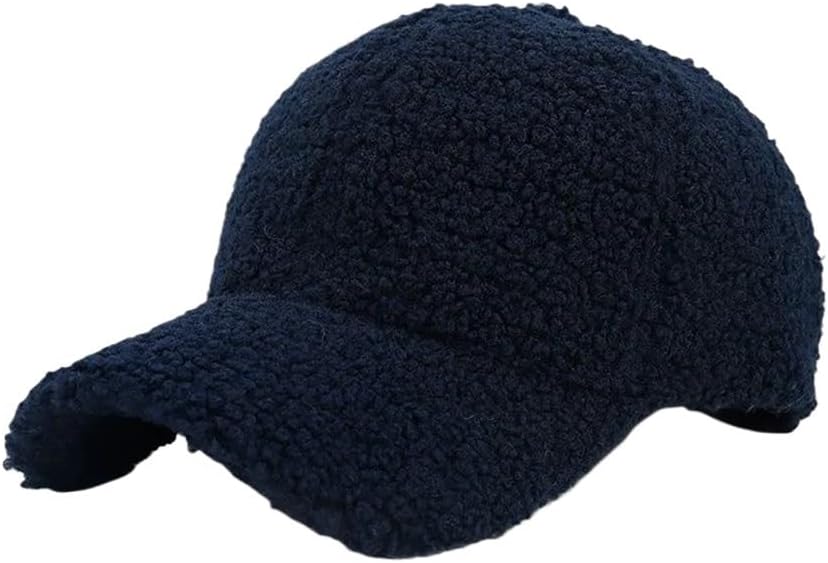 Hip Hop Cap Hats for Men Autumn Winter Plush Baseball for Women Solid Color Soft Warm Lamb Wool