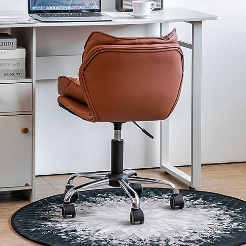 Chaise de bureau pivotante en cuir PU réglable pour ordinateur - 4