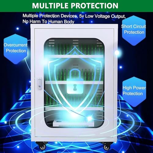 Mobiletto porta cellulari in acrilico trasparente con serratura a chiave, organizer portatile a 24 scomparti per cellulari, ideale per ufficio, aula, palestra - Maniglia in alluminio resistente., 24