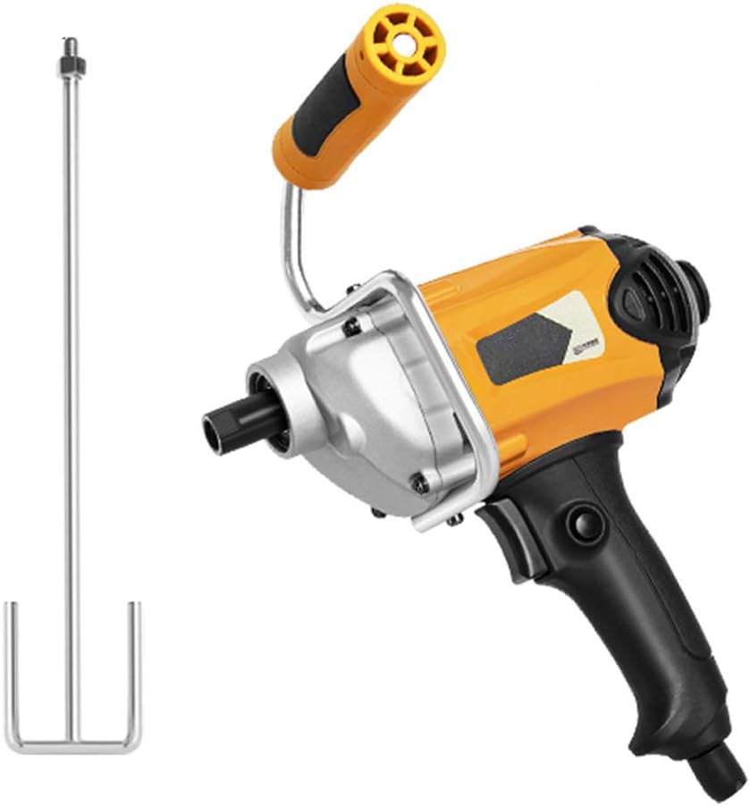 Three-Stage Reduction Mixer,950W Adjustable 6 Speed Handheld Electric Concrete Cement Mixer Mortar Grout Plaster Cement Drill Mixer Ring Tool AC 220V