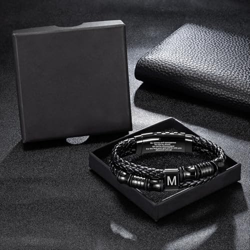 Pulsera de cuero para hombres con hebilla ajustable en acero inoxidable miniatura 7