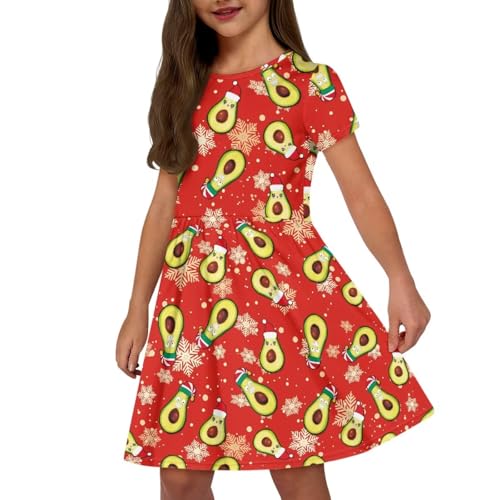 Image of Short Sleeve Dress for Girls with Pockets Cute Toddler Girl Clothes Summer 2-12