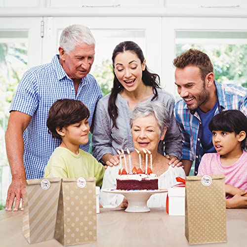Miniatura 7 de Newpop 50 Piezas Bolsas Papel Kraft Cumpleaños Infantil Para Niños Con 84 Pegatinas, Bolsa De Regalo Marrones Para Dulces Embalaje, Para Navidad, Fiestas, Halloween,Calendario De Adviento