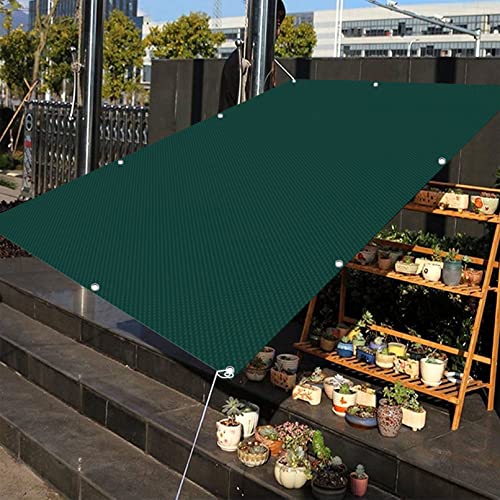 Voile d'ombrage rectangulaire 1.2x4m vert avec oeillets pour balcon