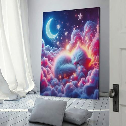 Image sur toile chat pour décorer un mur vide de chambre ou couloir facilement