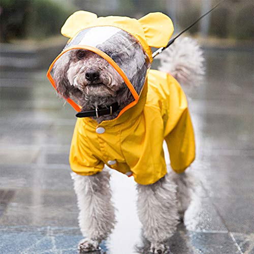 POPETPOP Casaco de chuva para cachorro à prova d'água Pet Cat Small Dog Rainwear for Outdoor Walkin