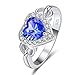 YAZILIND blau Herz Zirkon Ringe Intarsien Strass Platin überzogene Versprechen Engagement für Damen Größe 16.6
