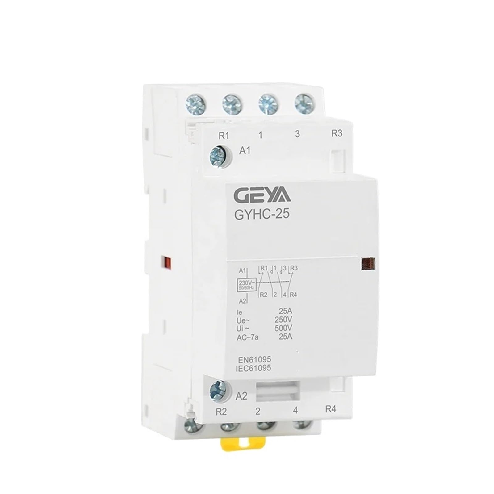GYHC 4P 25A 220V/230V 50/60HZ Modułowy stycznik AC do domu z szyną DIN 4NO lub 2NO2NC lub 3NO1NC lub 4NC(4P 25A 2NO2NC 220V)