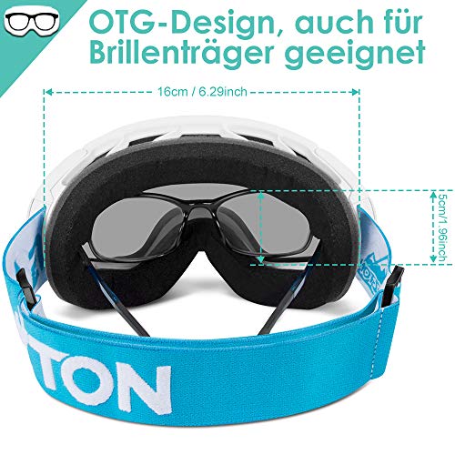 GANZTON - Occhiali da sci e snowboard, doppia