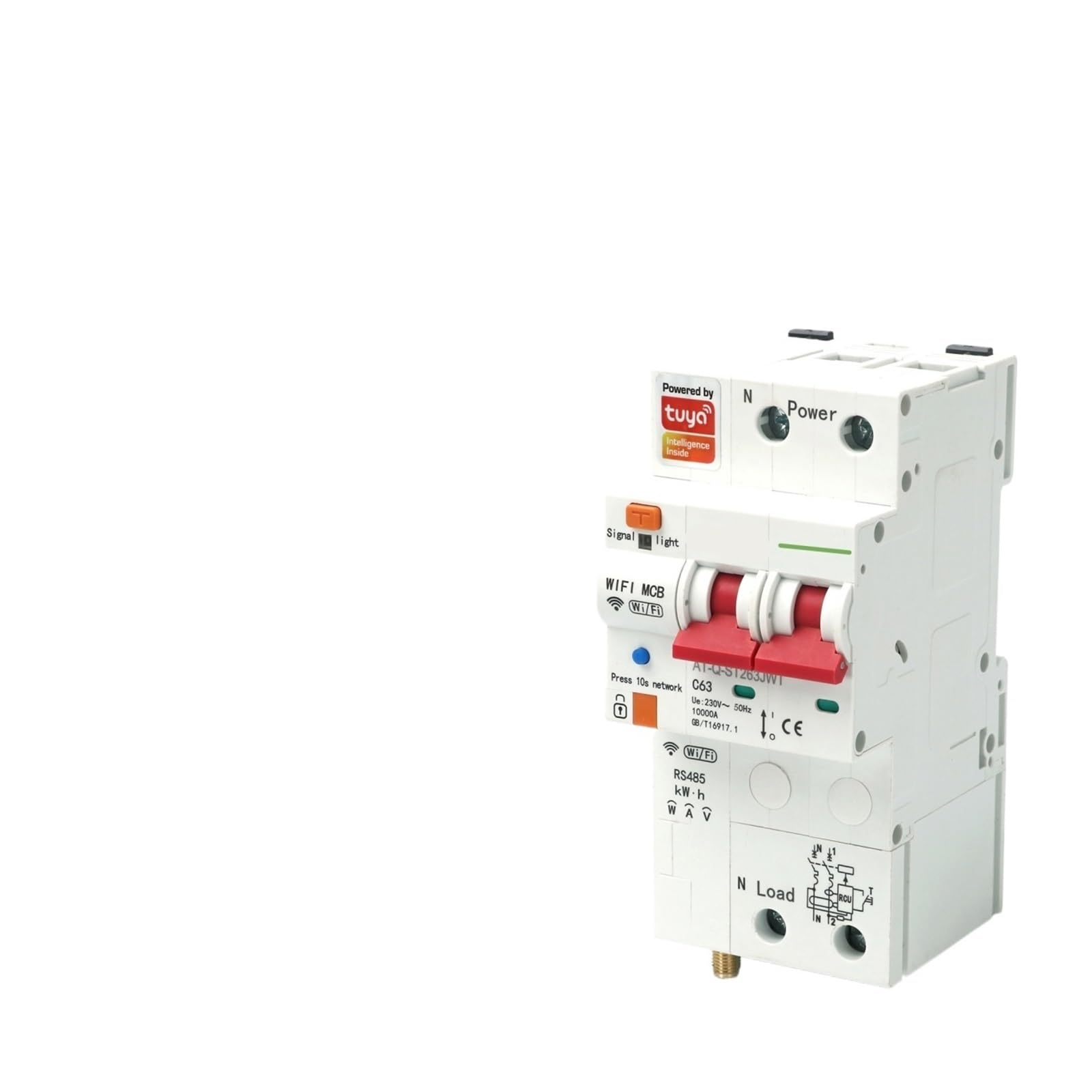 Surveillance de la mesure des kilowatts-heures par disjoncteur WiFi 2P 63A