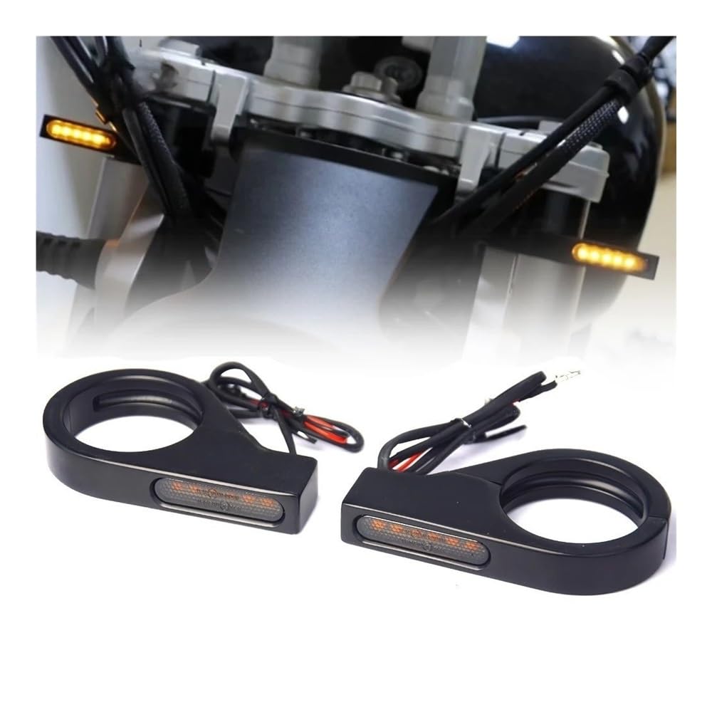 Luces Señal Giro Para Motocicleta, Lámpara Indicadora | Luz LED De Intermitente Tubo 39-41mm Para Motocicleta, Lámpara Indicadora Dirección Ámbar, Aluminio