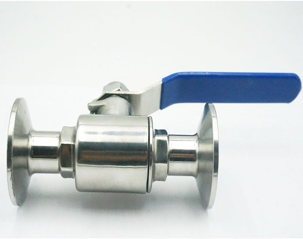 Valves, Sanitary Tri Clamp Ball Valve 1/2" 3/4" 1" 1-1/4" 1.5" 2" Stainless Steel Brewing for Homebrew Silver(OD19 Ferrule 50.5)