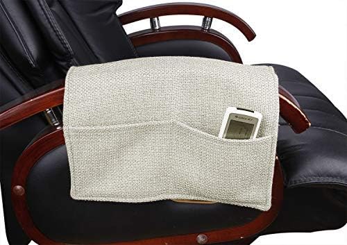 JINTN Linen Sofa Armrest Organiser Armrest Caddy Pocket Organizer Recliners Sofa Couch Arm Chair Caddy TV Remote Control Holder Organizer Cell Phone Book Sofas Tidy Armchairs Caddy Sofa Organiser - Image 4