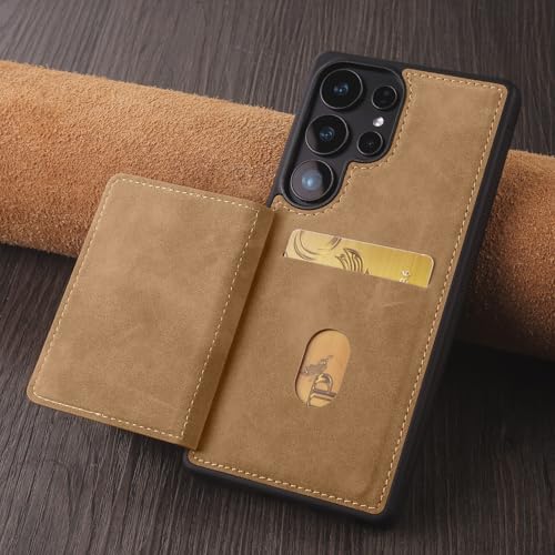 Coque Samsung Galaxy A54 5G portefeuille magnétique avec étui cuir marron