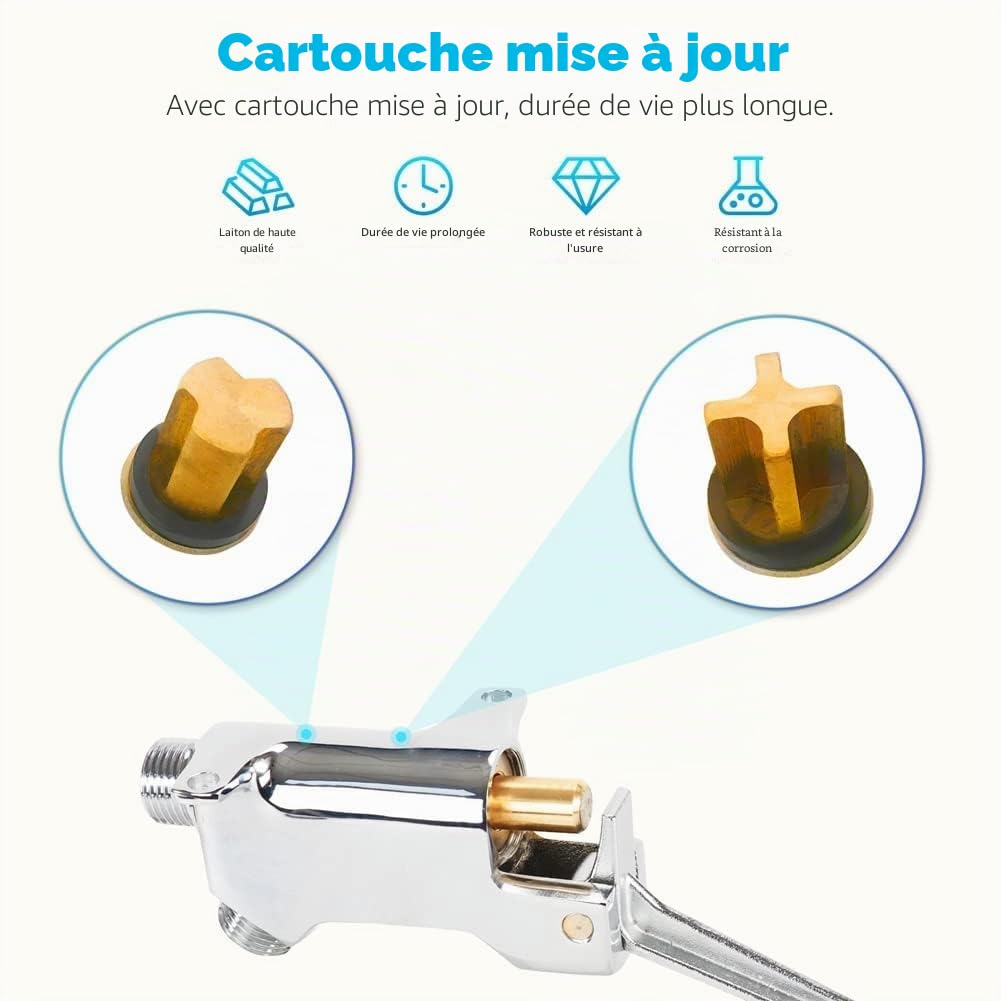 LukLoy Valve à pédale en laiton pour robinets mains libres, eau froide et chaude, finition chromée