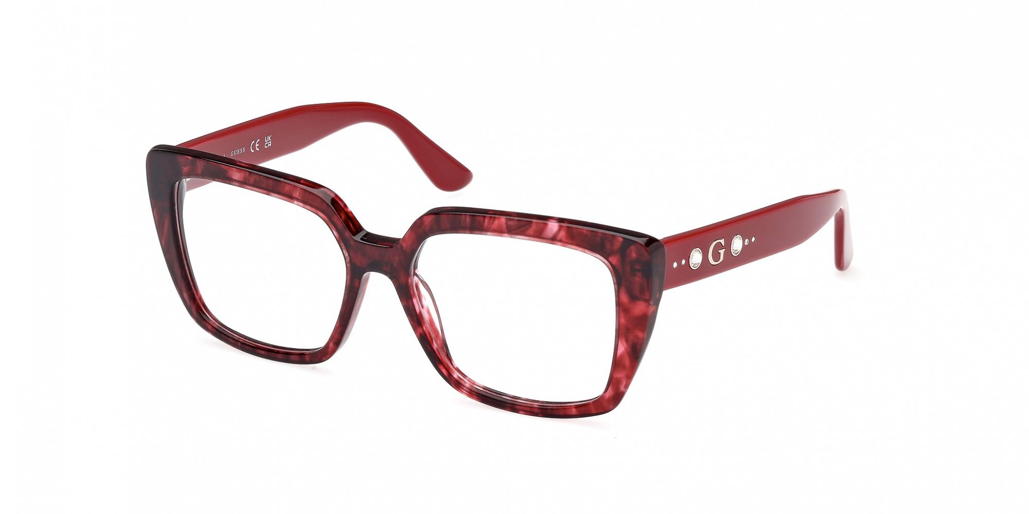 Guess Women's Red Woman Gu50174 068 Optical Frames Acetate Squa Normal