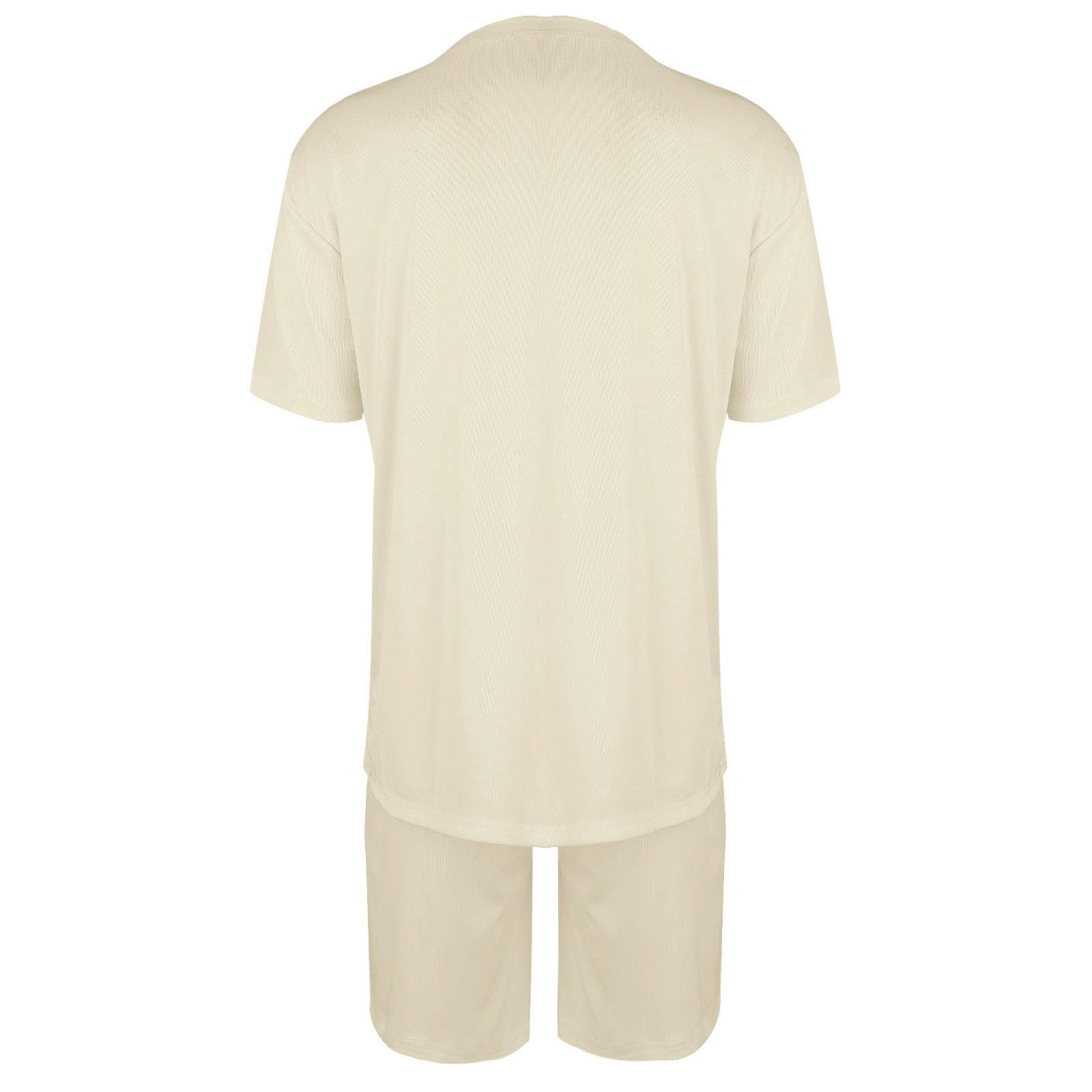 Hombre Casual 2 Trajes Manga Corta Athletic Oversize Camisetas Cordón Chándal Conjunto de Chándal Deportivo Unisex