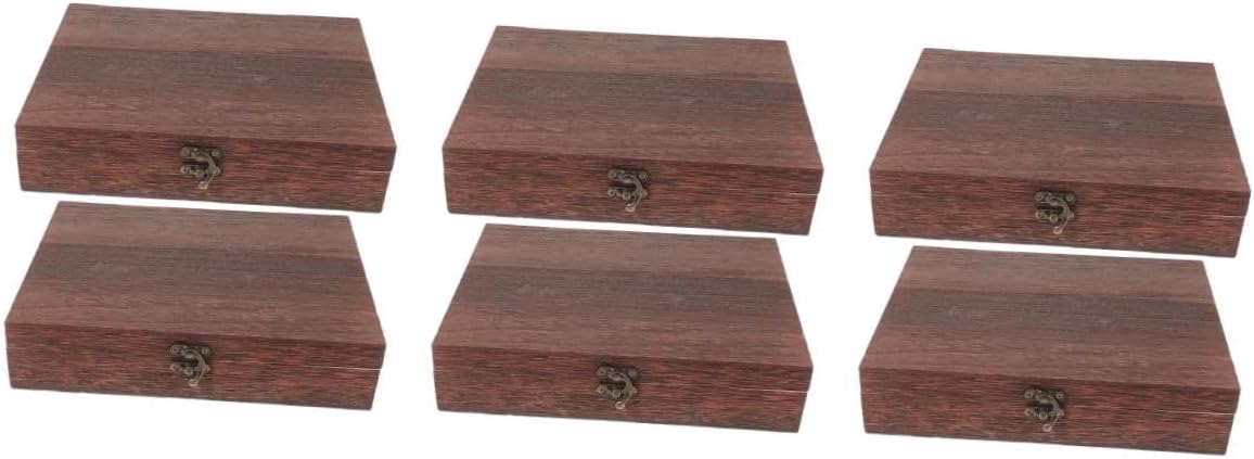 IMIKEYA 6pcs Storage Box Hinged Lid for Keepsakes Crafts and Collectibles Vintage Design Spacious Convenient Solid Construction