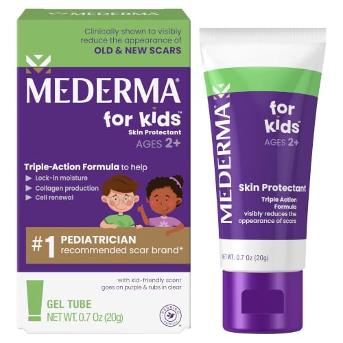 Image of Mederma Kids Scar Gel, Goes on Purple and Rubs in Clear, Ages 2+, 0.70 Oz | For Old and New Scars from Cuts, Burns, Surgery, Insect Bites & Scrapes, Cepalin Formula, Clinically Shown for Kids