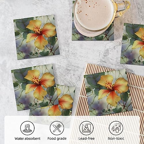 Dessous de verre eucalyptus en céramique absorbante et liège antidérapant - 6