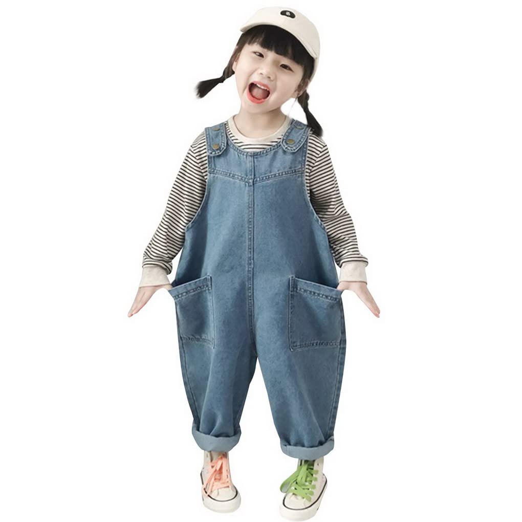 Salopette Jeans Bébé Fille Garçon 6 9 12 18 24 mois Réglable Denim Pantalon avec Bretelles Longue Denim Pantalons Combinaison 3 ans