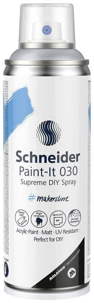 Schneider Paint-It 030 Supreme DIY Sprühfarbe, 200 ml, silver metallic