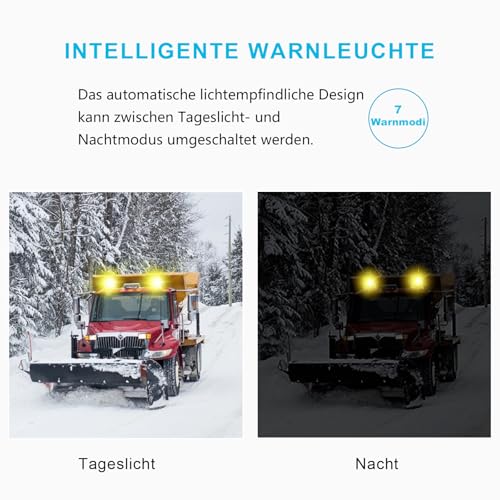 Agrieyes Class I Big LED Beacon Light 6.6", 80W Automatic Light-sensitive Warning Caution Lights,Rooftop Permanet Mount Flashing Strobe Lights for Construction Vehicles Trucks Car