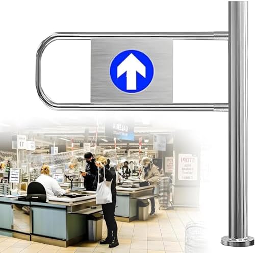 Automatic Rebound Swing Gate - Stainless Steel Safety Access Door, 90° Self-Closing Supermarket Barrier, 70x100cm One-Way Entry Device for Secure Access