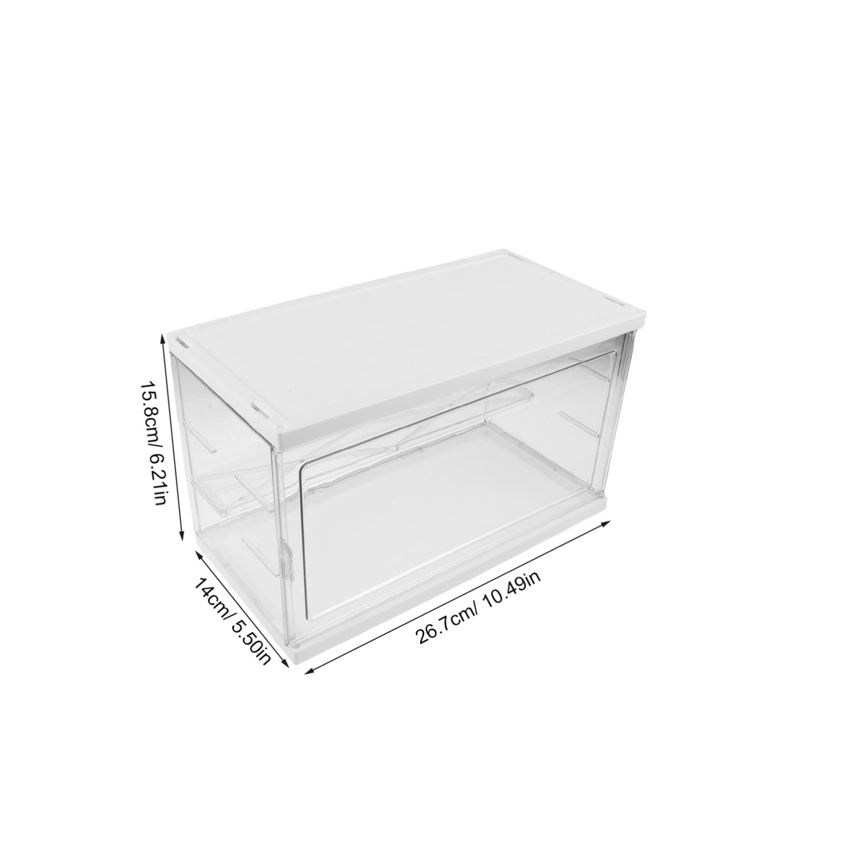 Vitrina de Acrílico para Figuras 2 Capas Ajustables, Caja de Color Claro
