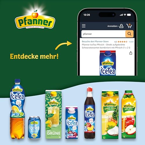 Pfanner Der Grüne Zitrone-Kaktusfeige Sirup – 1 x 700 ml Getränkesirup - ergibt über 7 Liter Eistee - grüner Tee