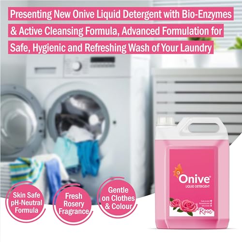 Image of Liquid Detergent 5 Litre, For Top Load and Front Load, Fresh Rose Fragrance, Detergent Liquid for Washing Machine - 5 Ltr
