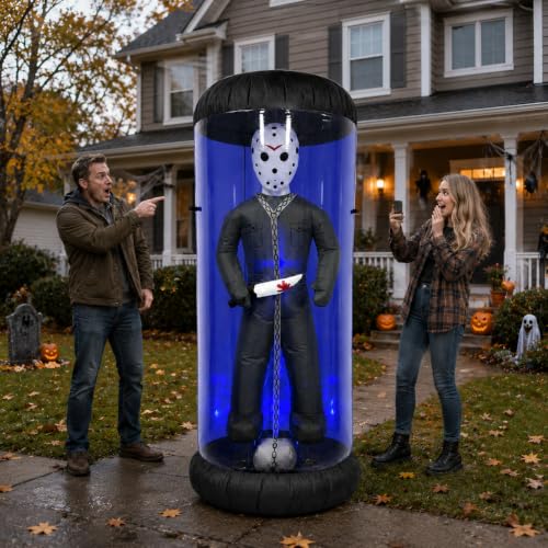Aufblasbare Halloween-Gefangenen-Deko mit blauen LEDs – Bild 7