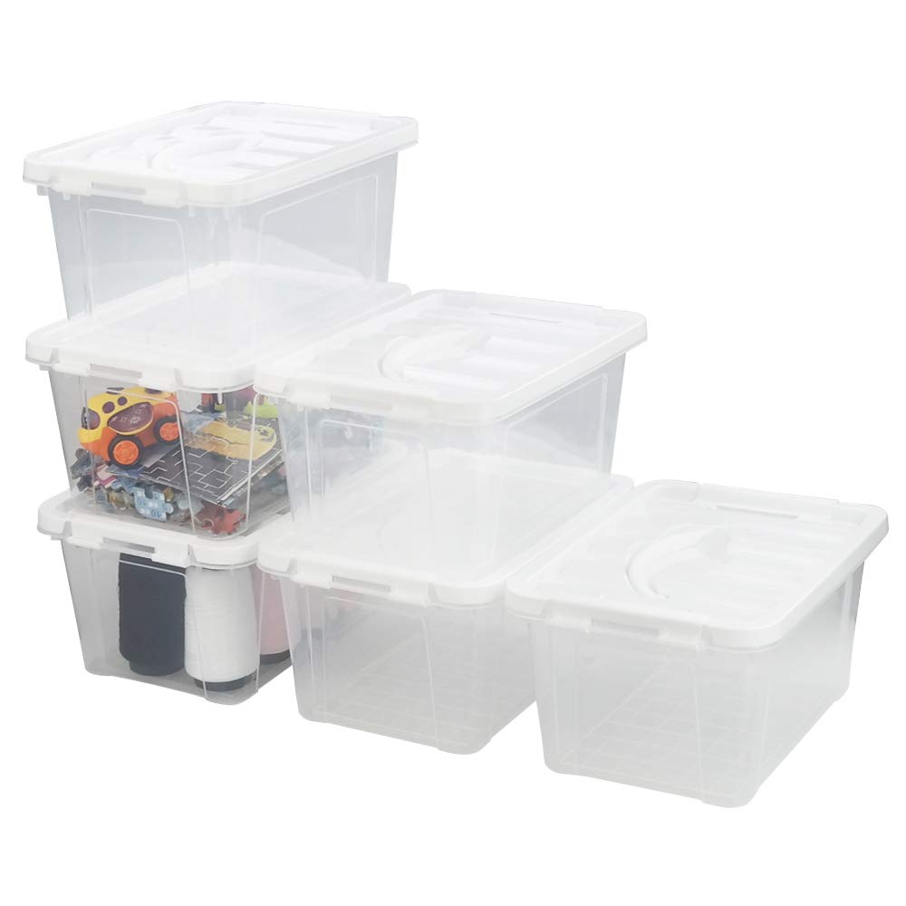 Yarebest6-Pack Clear Storage Latch Box, 6 Quart Plastic Storage Boxes with Lids